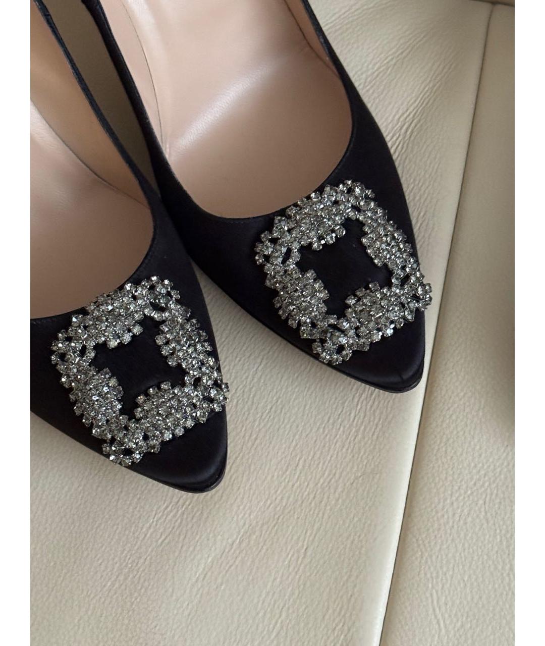 MANOLO BLAHNIK Черные текстильные туфли, фото 3