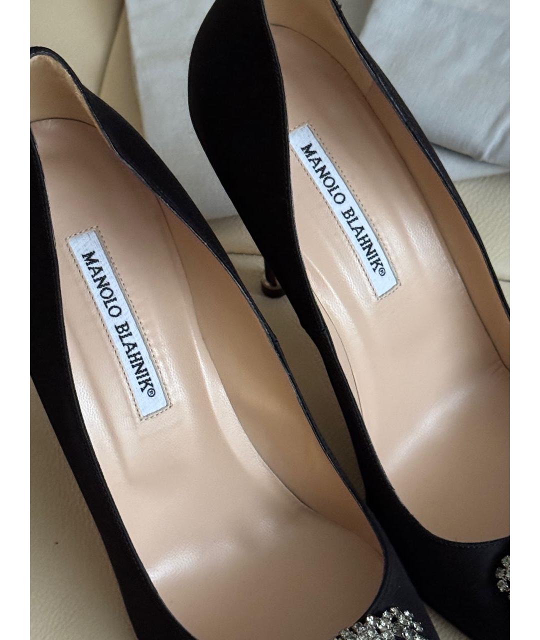 MANOLO BLAHNIK Черные текстильные туфли, фото 5