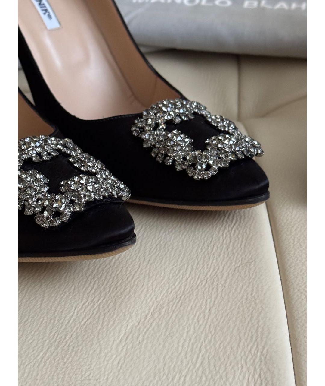 MANOLO BLAHNIK Черные текстильные туфли, фото 4