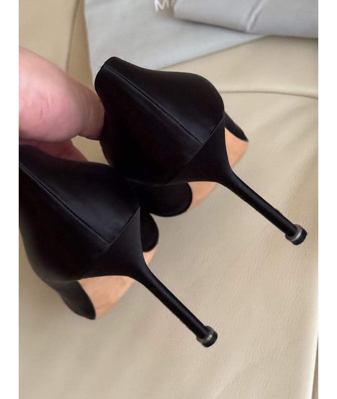 MANOLO BLAHNIK Черные текстильные туфли, фото 6