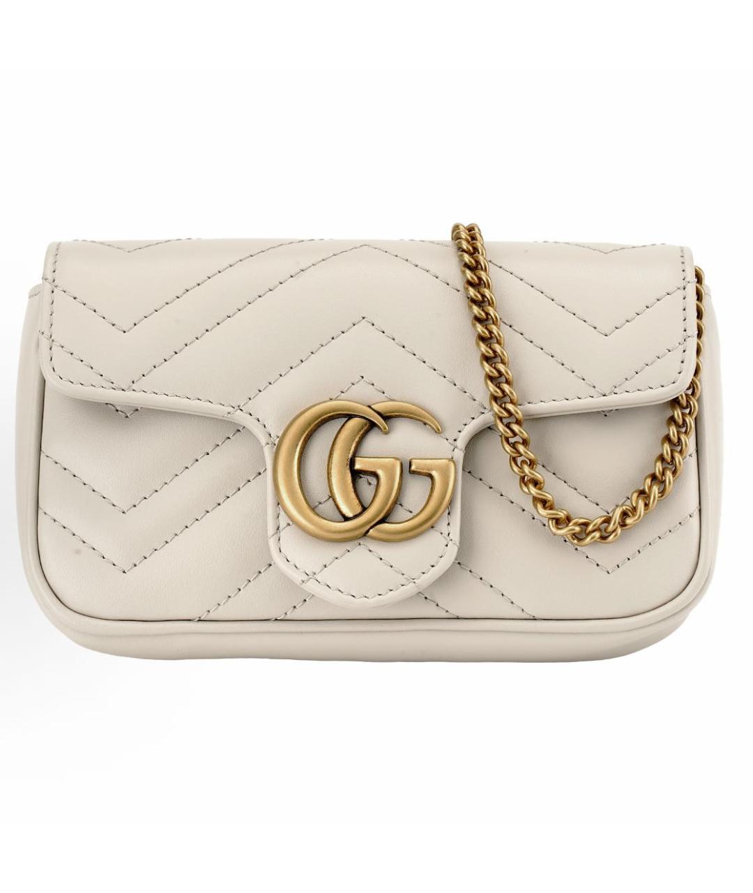 GUCCI Белая кожаная сумка через плечо, фото 1