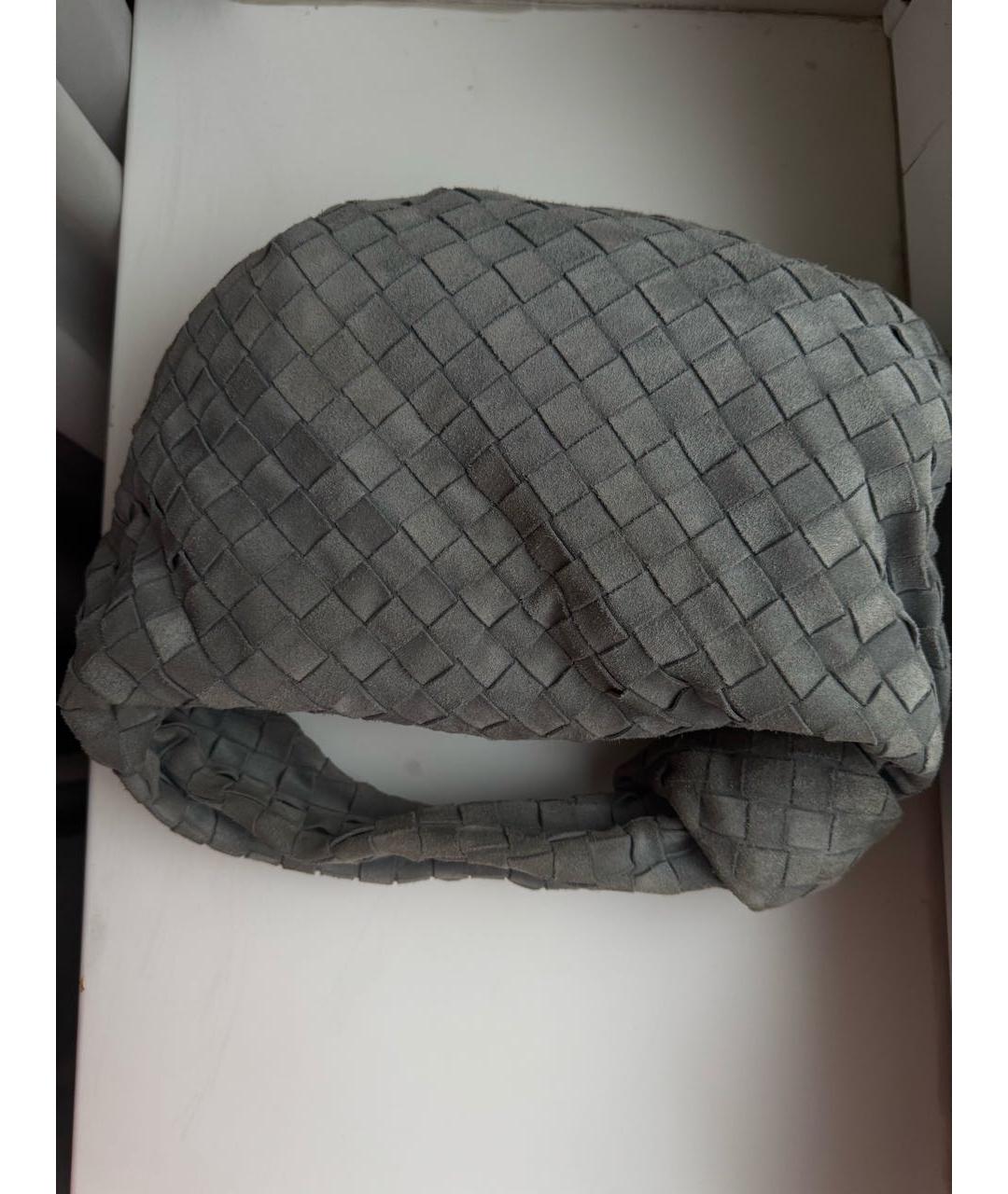 BOTTEGA VENETA Антрацитовая замшевая сумка с короткими ручками, фото 5