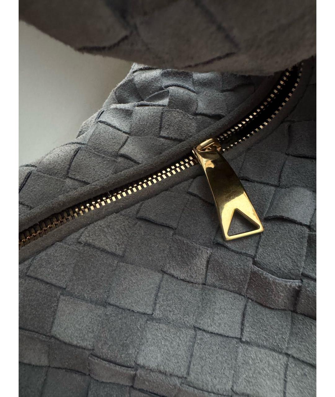 BOTTEGA VENETA Антрацитовая замшевая сумка с короткими ручками, фото 4