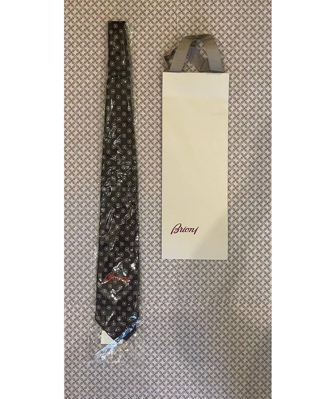 BRIONI Коричневый шелковый галстук, фото 6