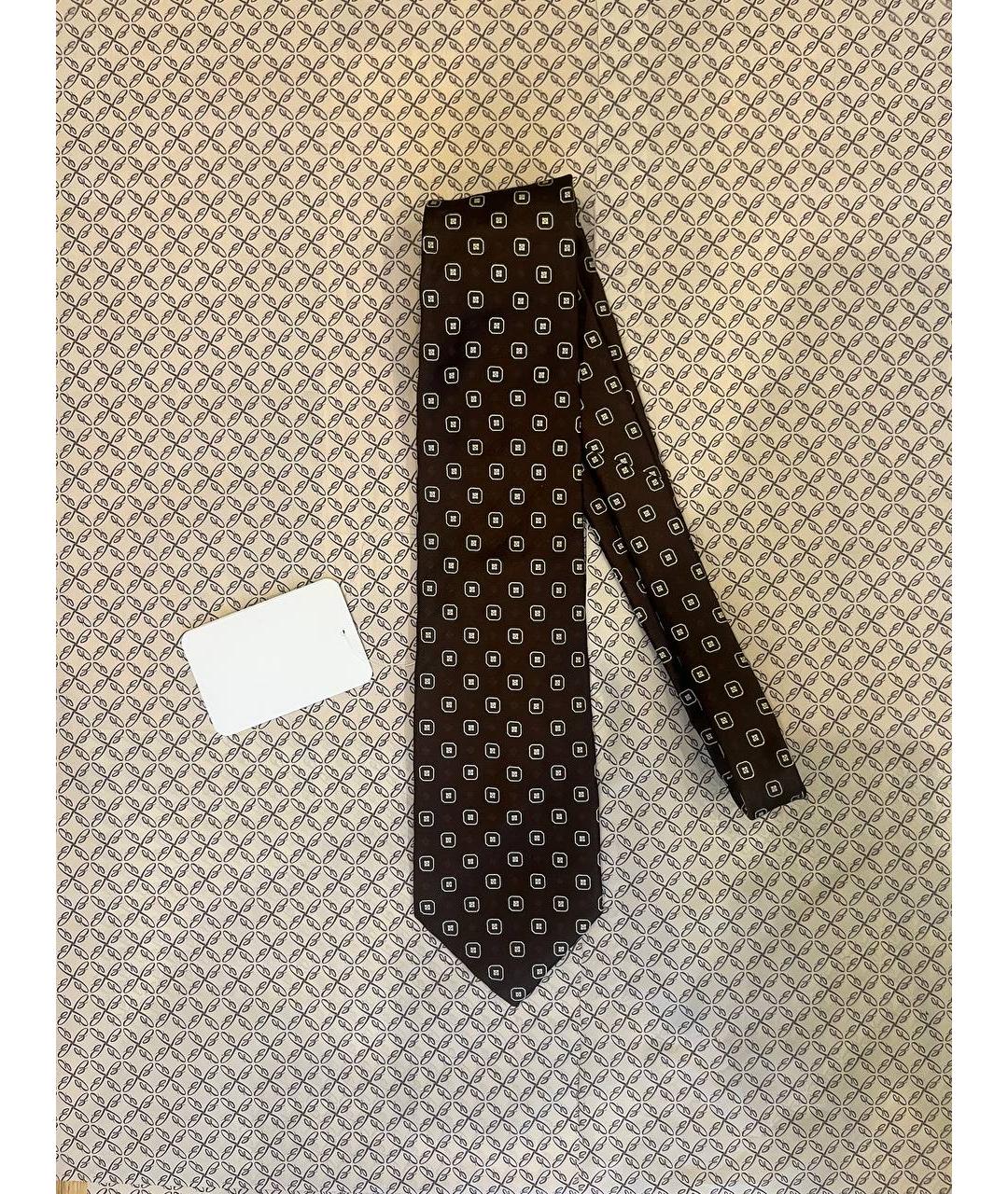 BRIONI Коричневый шелковый галстук, фото 3