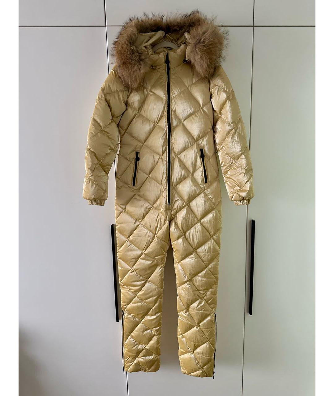 MONCLER Золотой полиэстеровый комбинезон, фото 9