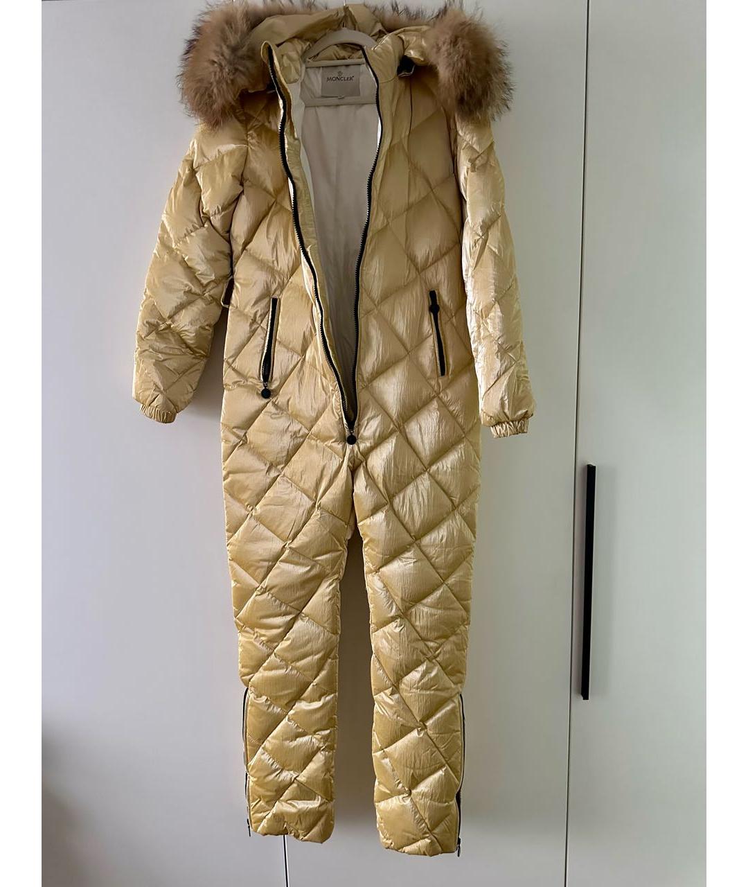 MONCLER Золотой полиэстеровый комбинезон, фото 8