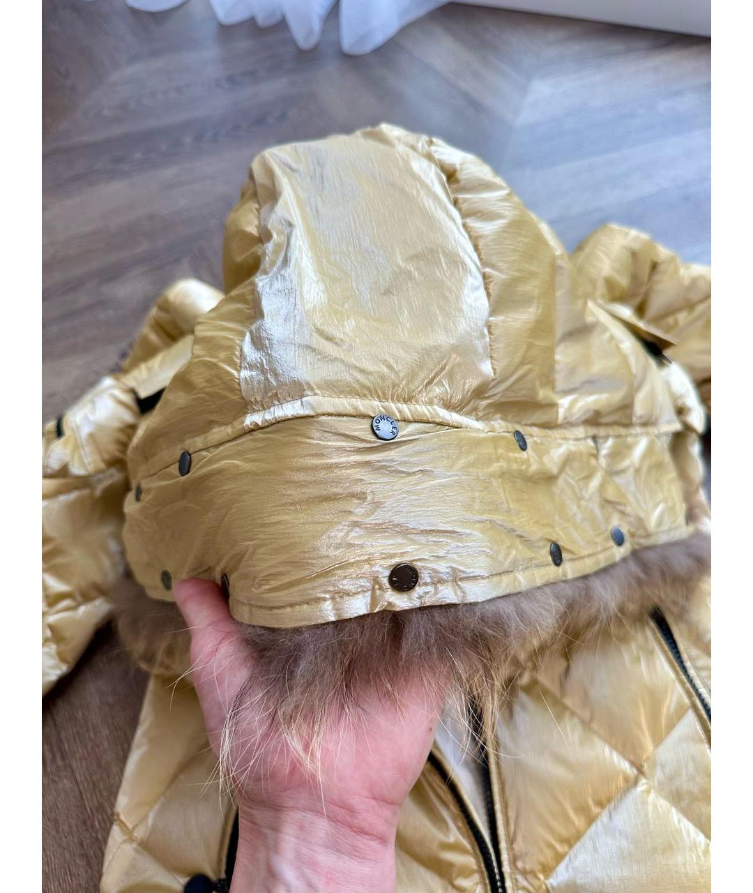 MONCLER Золотой полиэстеровый комбинезон, фото 6