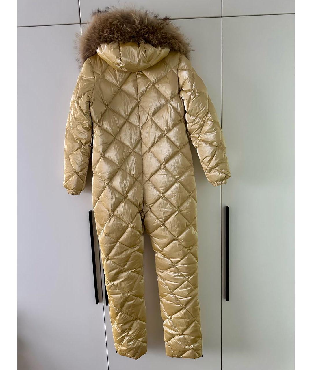 MONCLER Золотой полиэстеровый комбинезон, фото 2