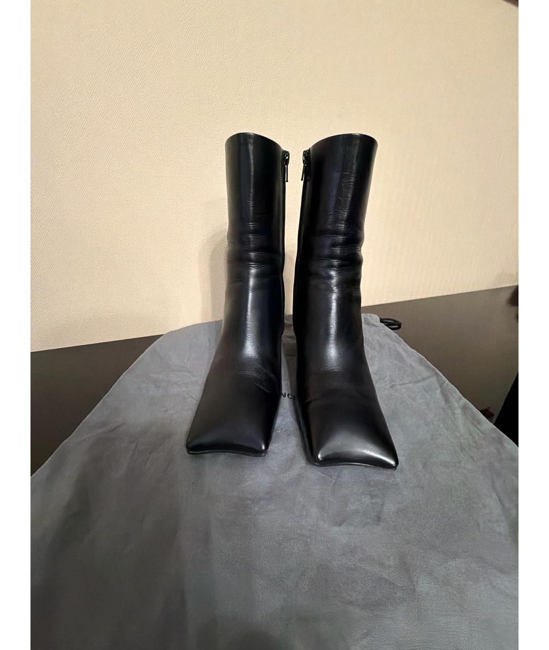 BALENCIAGA Черные кожаные ботильоны, фото 2