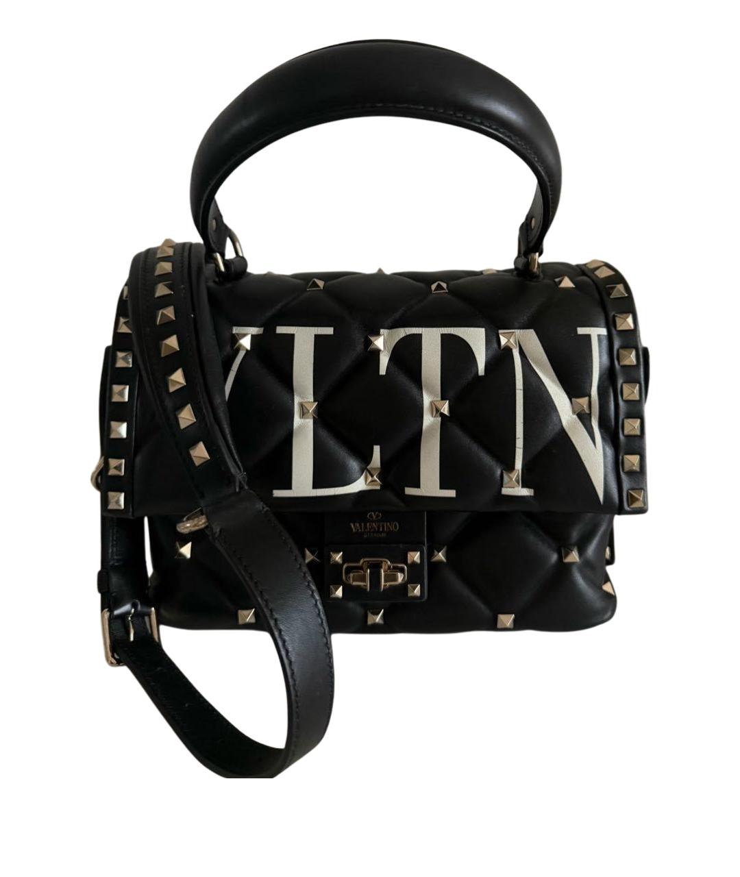 VALENTINO Черная кожаная сумка через плечо, фото 1