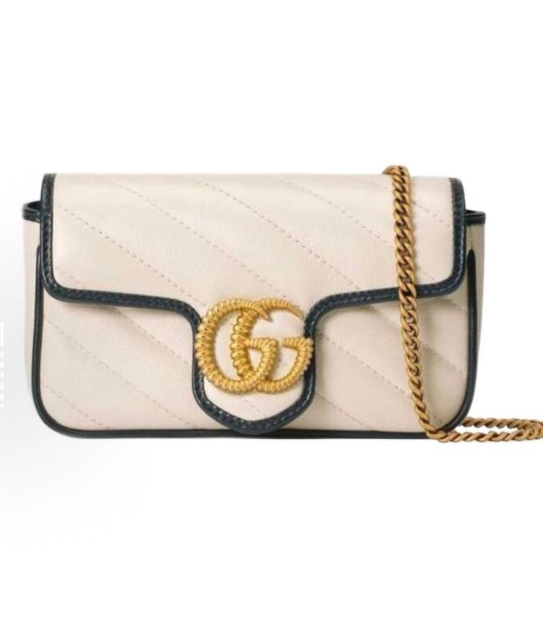 GUCCI Белая кожаная сумка через плечо, фото 1