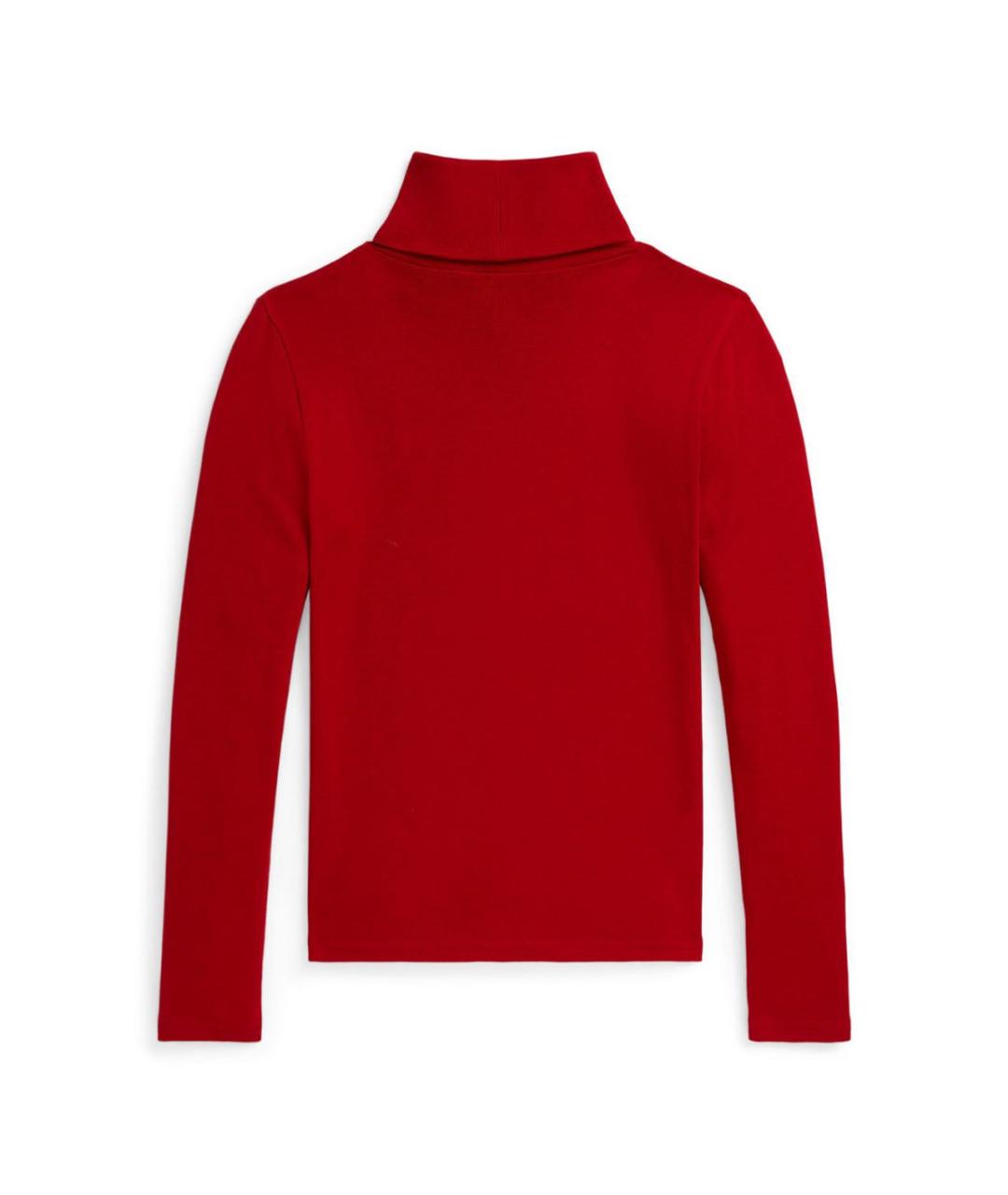 POLO RALPH LAUREN Красная хлопковая водолазка, фото 2