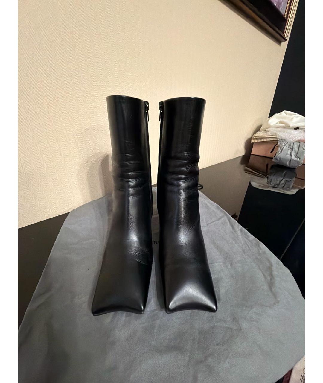 BALENCIAGA Черные кожаные ботинки, фото 2