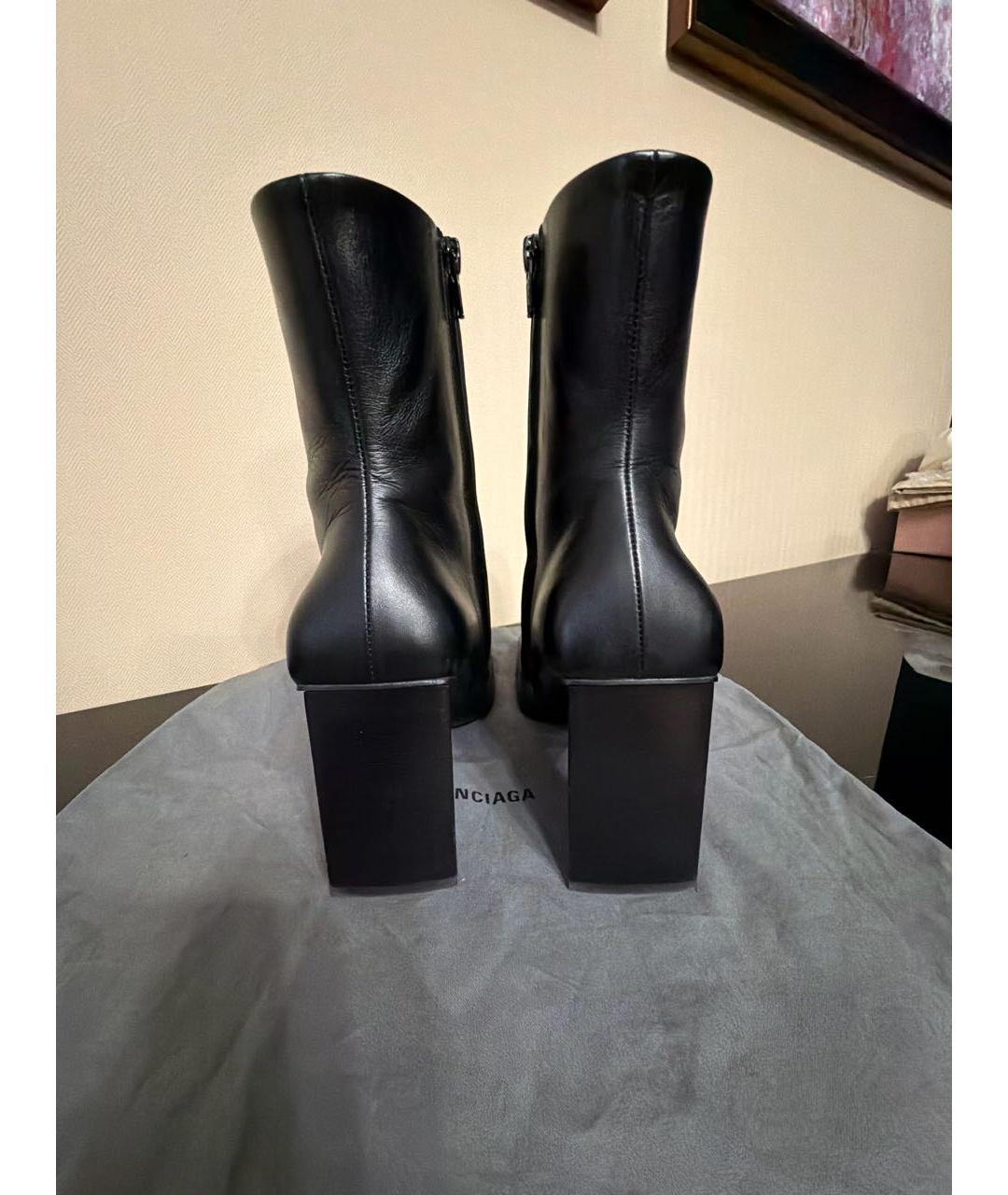 BALENCIAGA Черные кожаные ботинки, фото 4