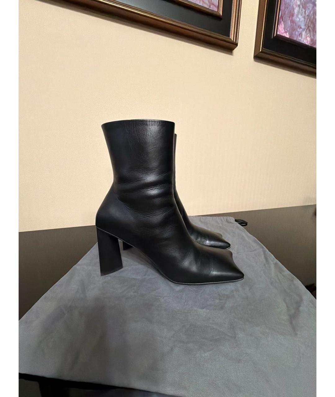 BALENCIAGA Черные кожаные ботинки, фото 5