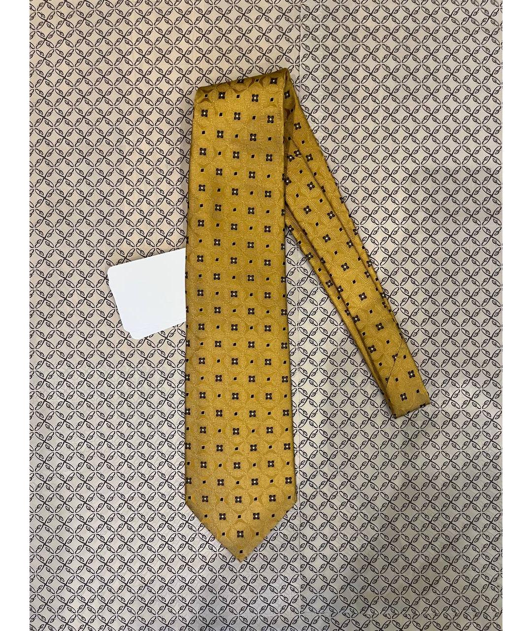 BRIONI Золотой шелковый галстук, фото 2