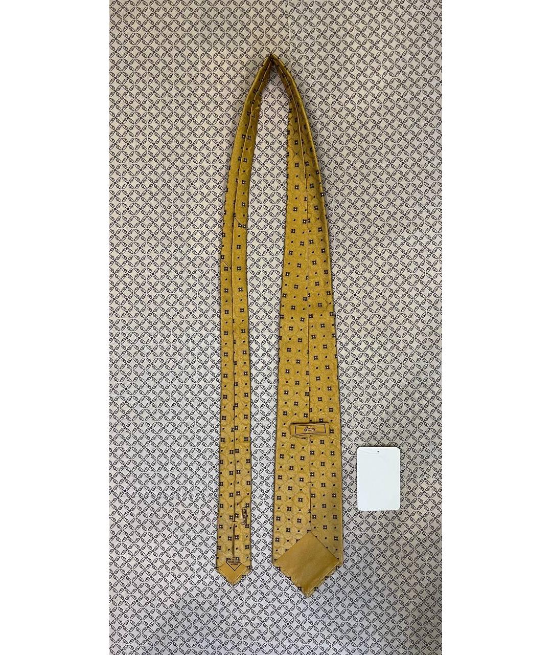 BRIONI Золотой шелковый галстук, фото 7