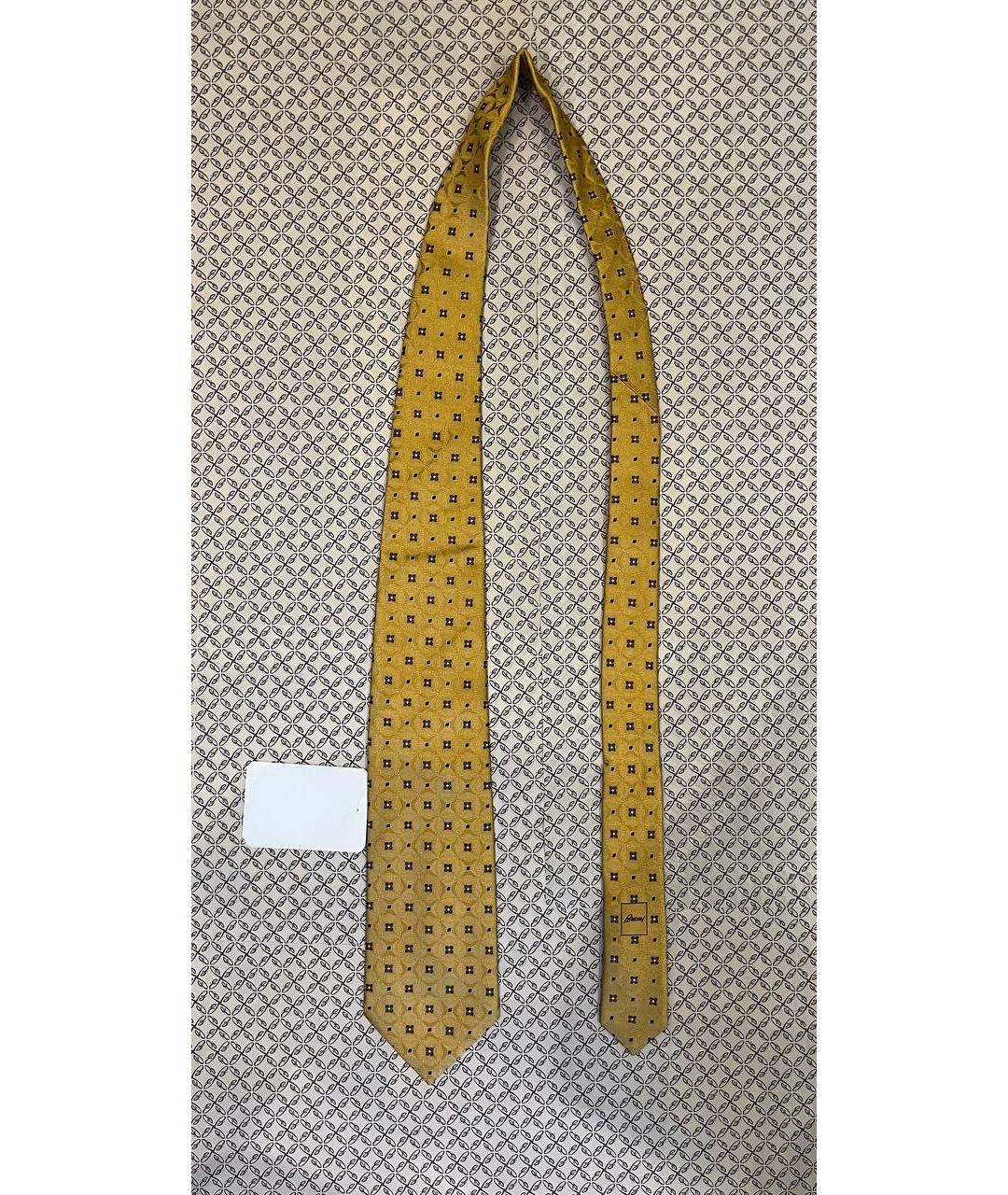 BRIONI Золотой шелковый галстук, фото 6