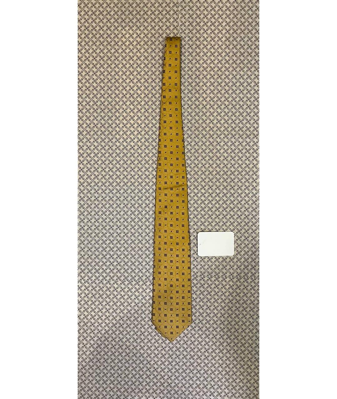 BRIONI Золотой шелковый галстук, фото 9