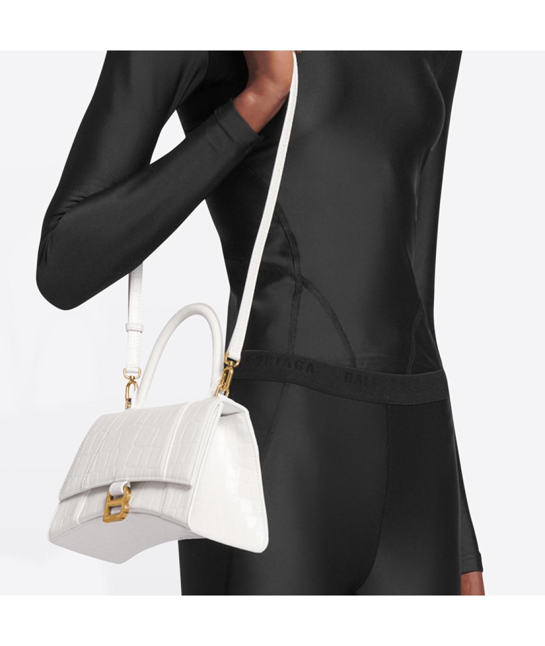 BALENCIAGA Белая кожаная сумка через плечо, фото 7