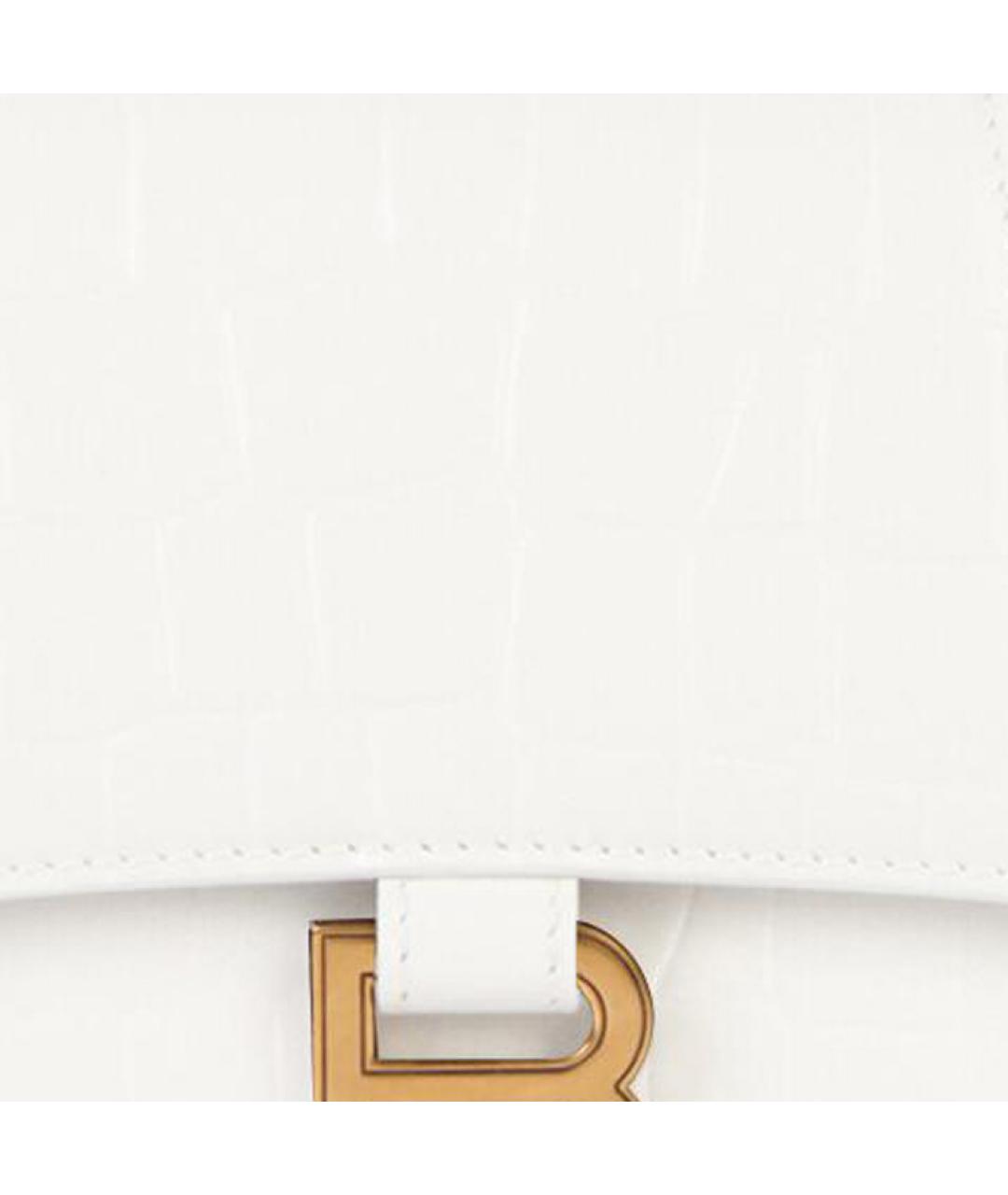 BALENCIAGA Белая кожаная сумка через плечо, фото 6