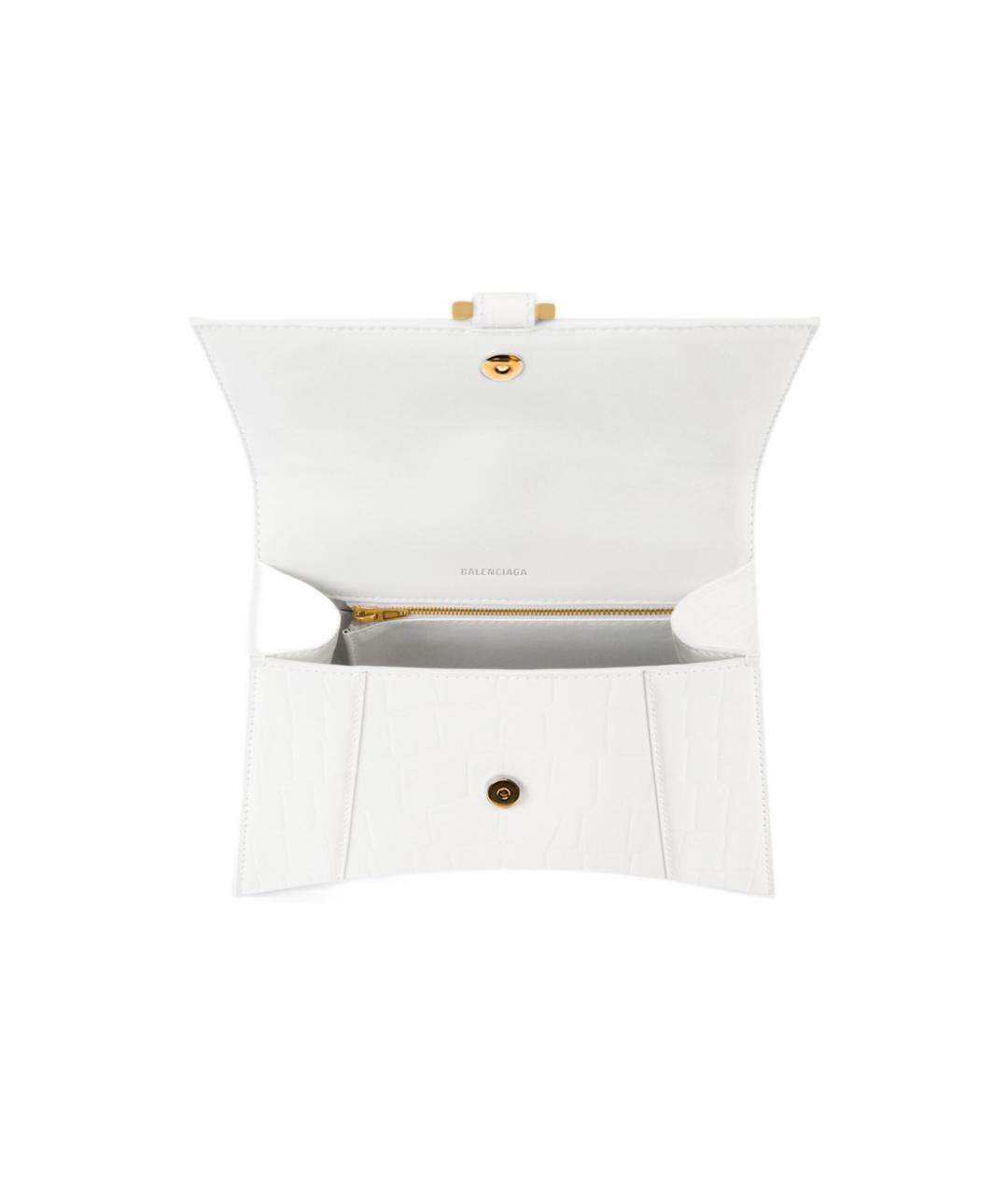 BALENCIAGA Белая кожаная сумка через плечо, фото 4