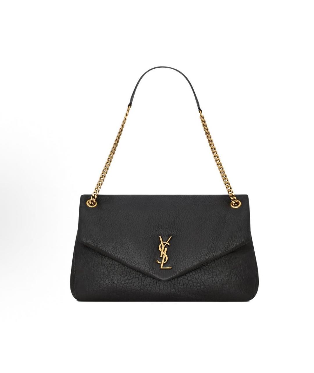 SAINT LAURENT Черная кожаная сумка через плечо, фото 1
