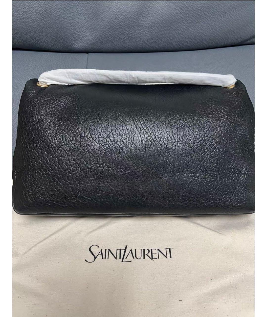 SAINT LAURENT Черная кожаная сумка через плечо, фото 3