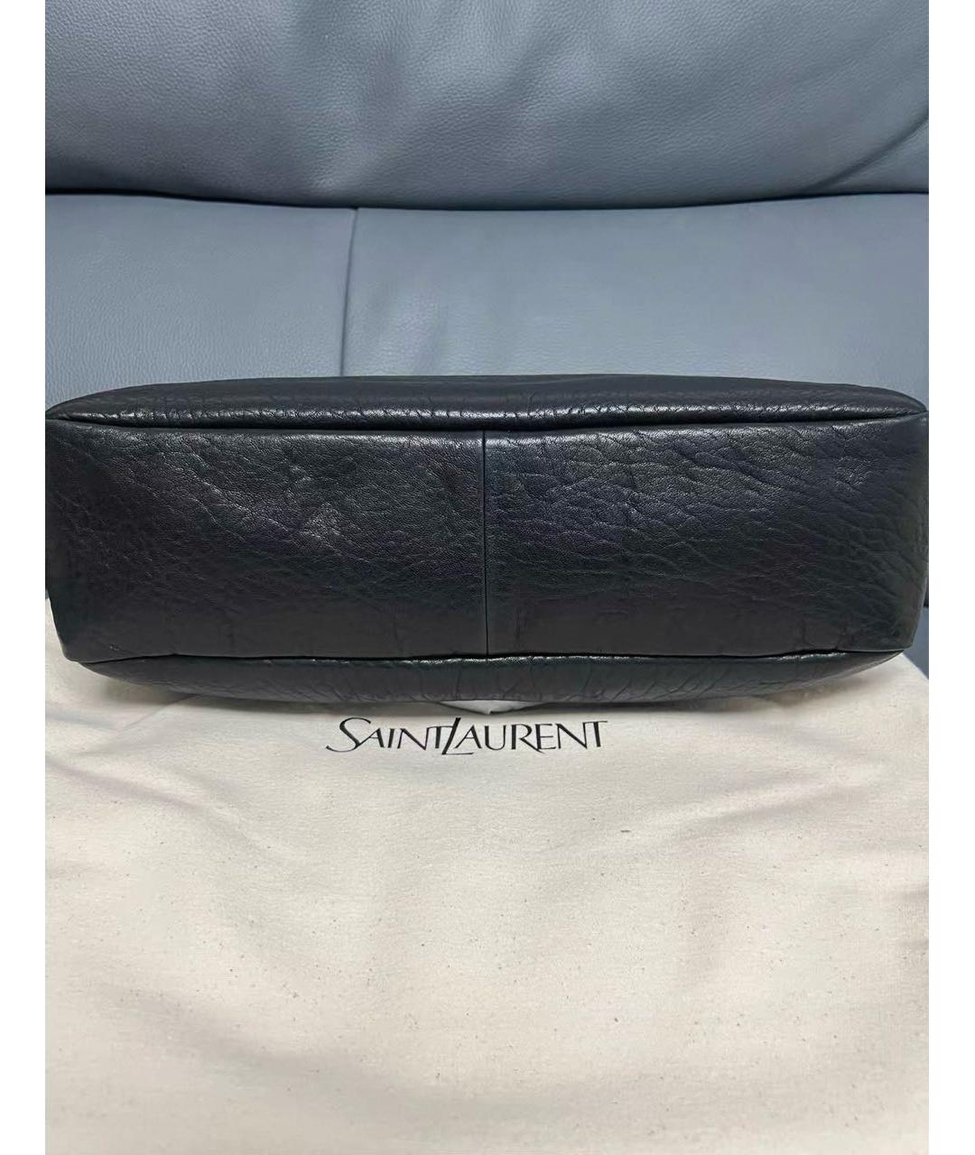 SAINT LAURENT Черная кожаная сумка через плечо, фото 4
