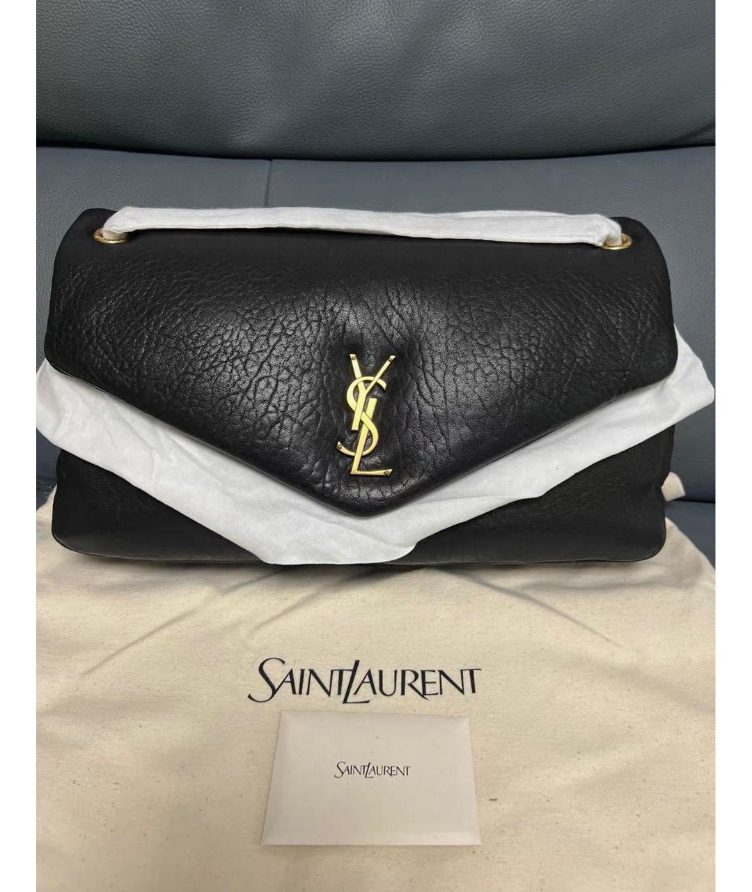 SAINT LAURENT Черная кожаная сумка через плечо, фото 2