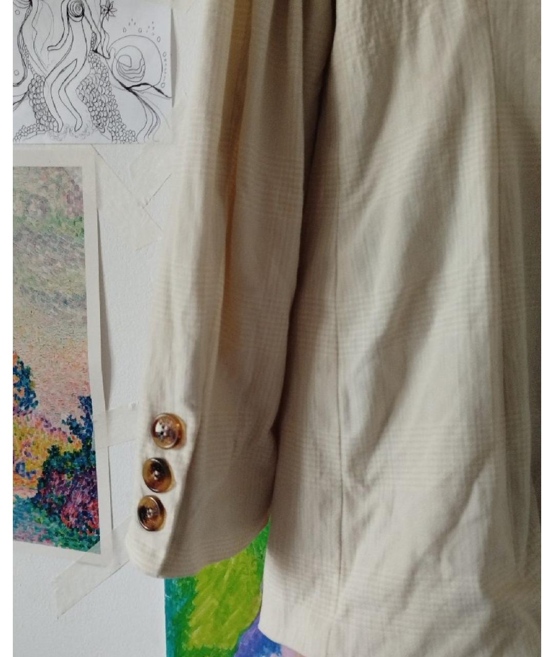 GUCCI Бежевый льняной жакет/пиджак, фото 4