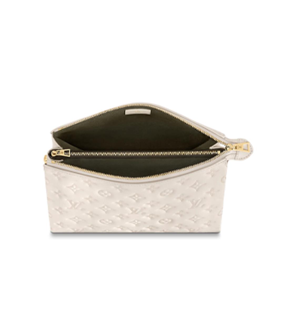 LOUIS VUITTON Белая кожаная сумка через плечо, фото 4