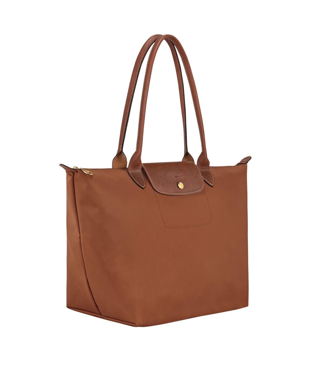 LONGCHAMP Коричневая тканевая сумка тоут, фото 2