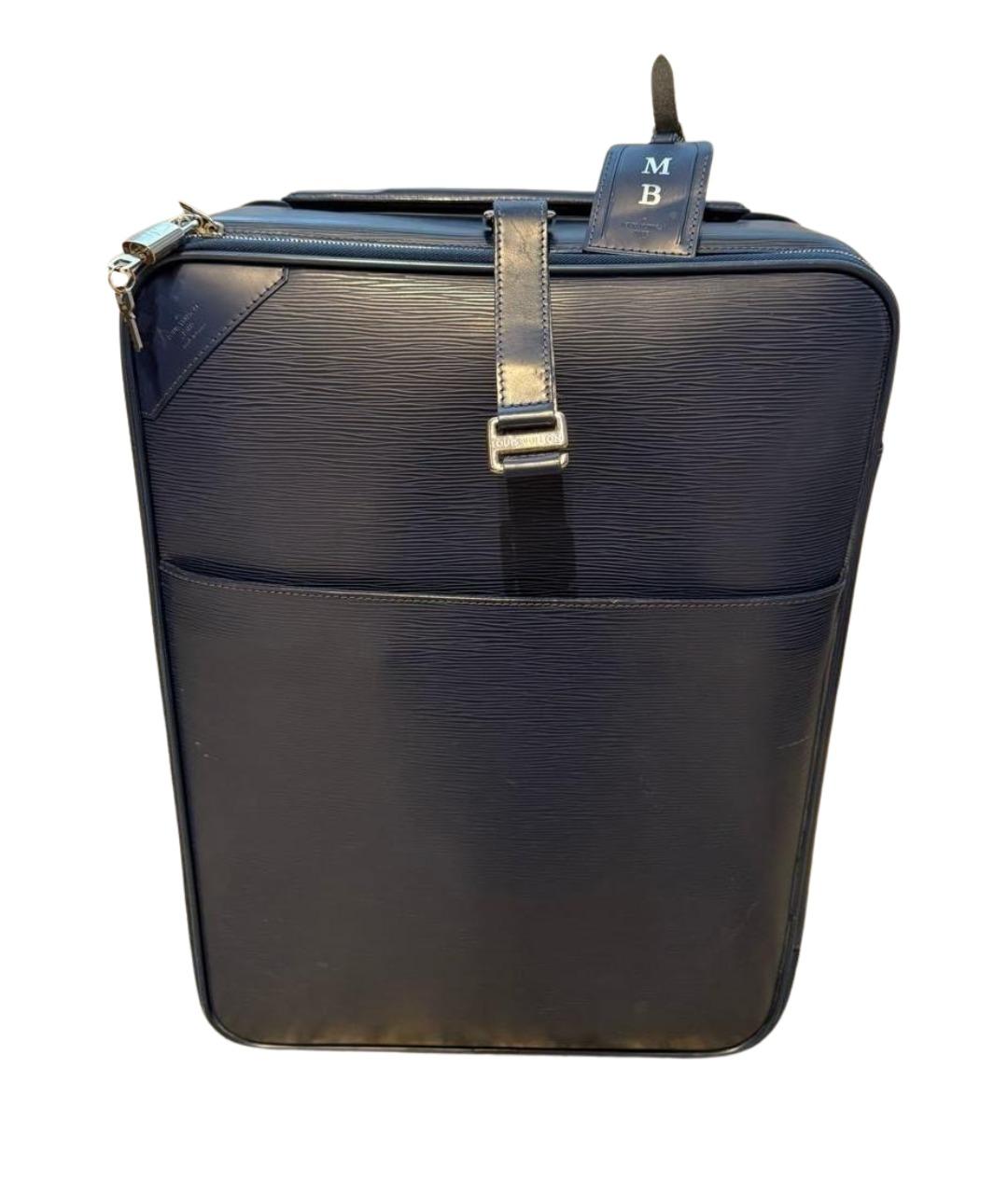 LOUIS VUITTON Синий кожаный чемодан, фото 1