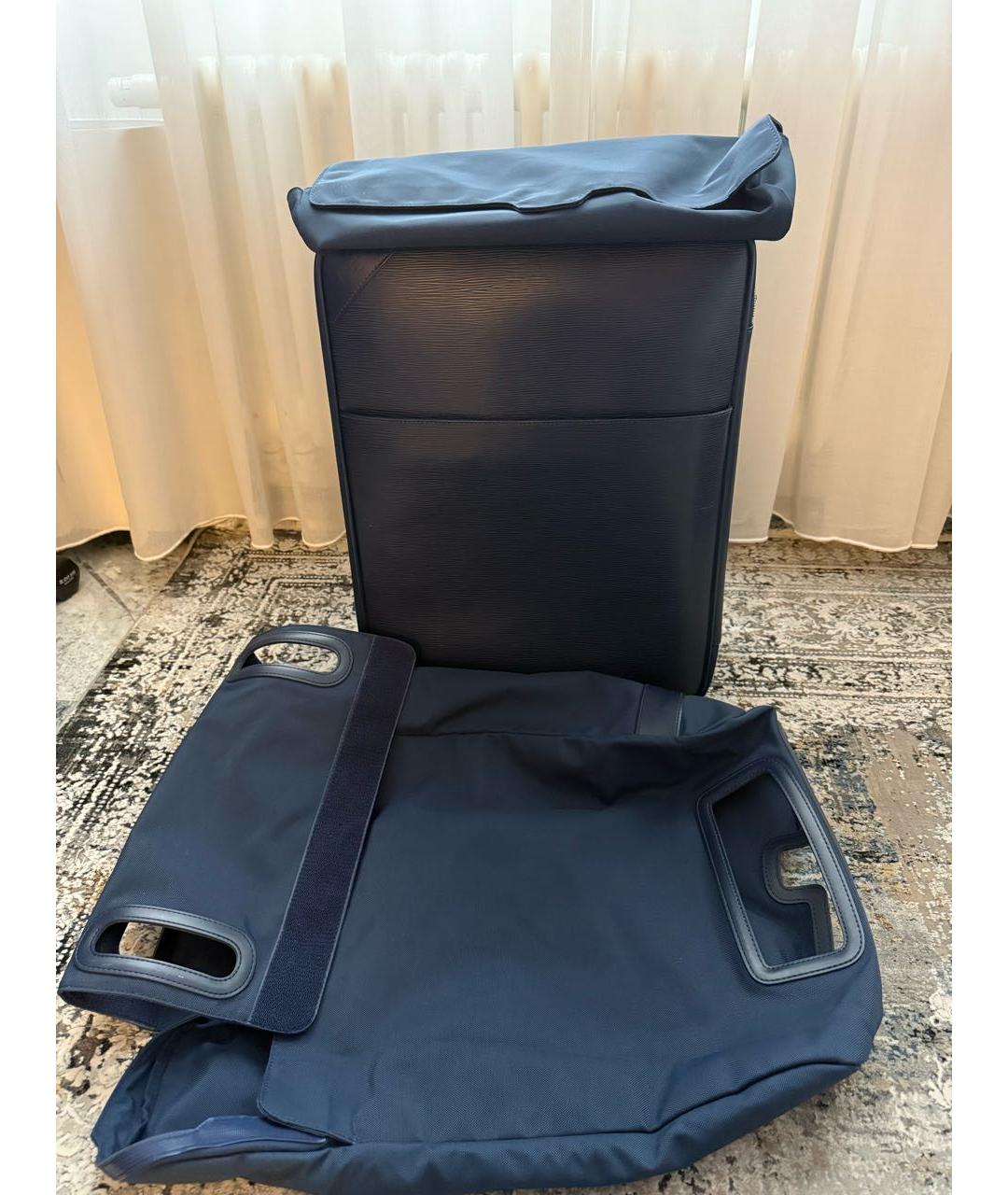 LOUIS VUITTON Синий кожаный чемодан, фото 5