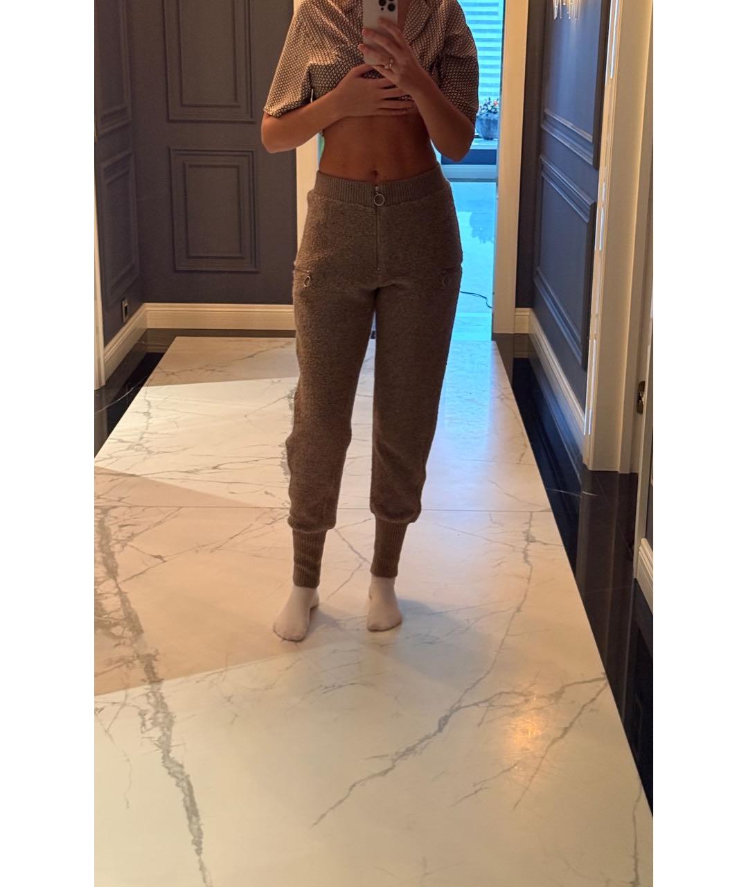 JIL SANDER Бежевые шерстяные леггинсы и велосипедки, фото 5