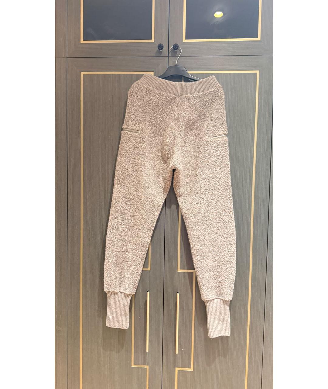 JIL SANDER Бежевые шерстяные леггинсы и велосипедки, фото 2