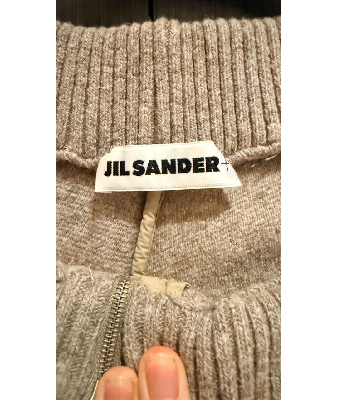 JIL SANDER Бежевые шерстяные леггинсы и велосипедки, фото 3