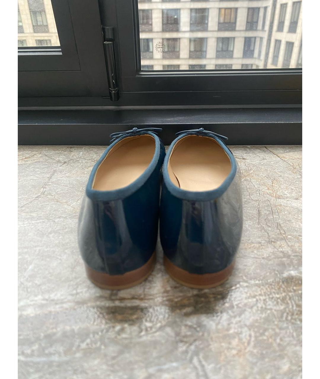 CHANEL Бирюзовые балетки из лакированной кожи, фото 4