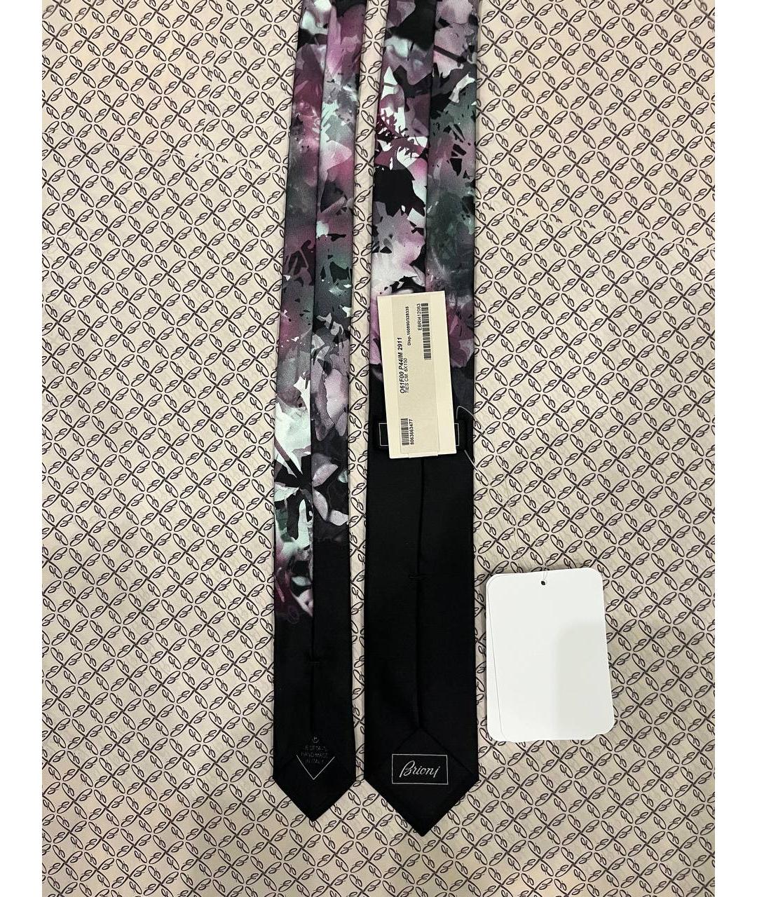 BRIONI Черный шелковый галстук, фото 3