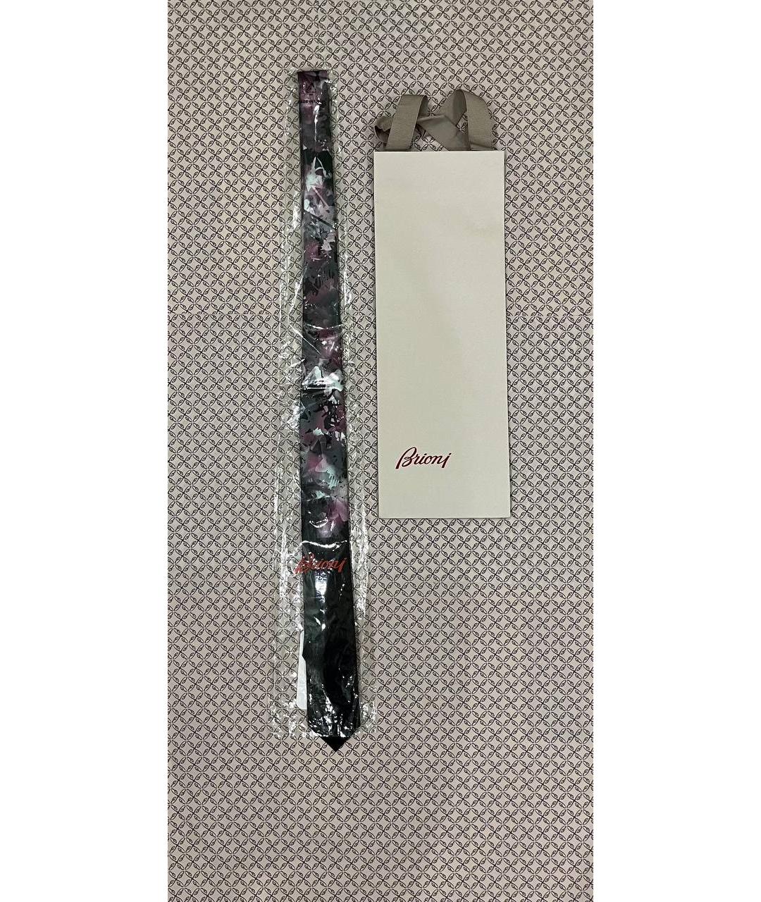 BRIONI Черный шелковый галстук, фото 5