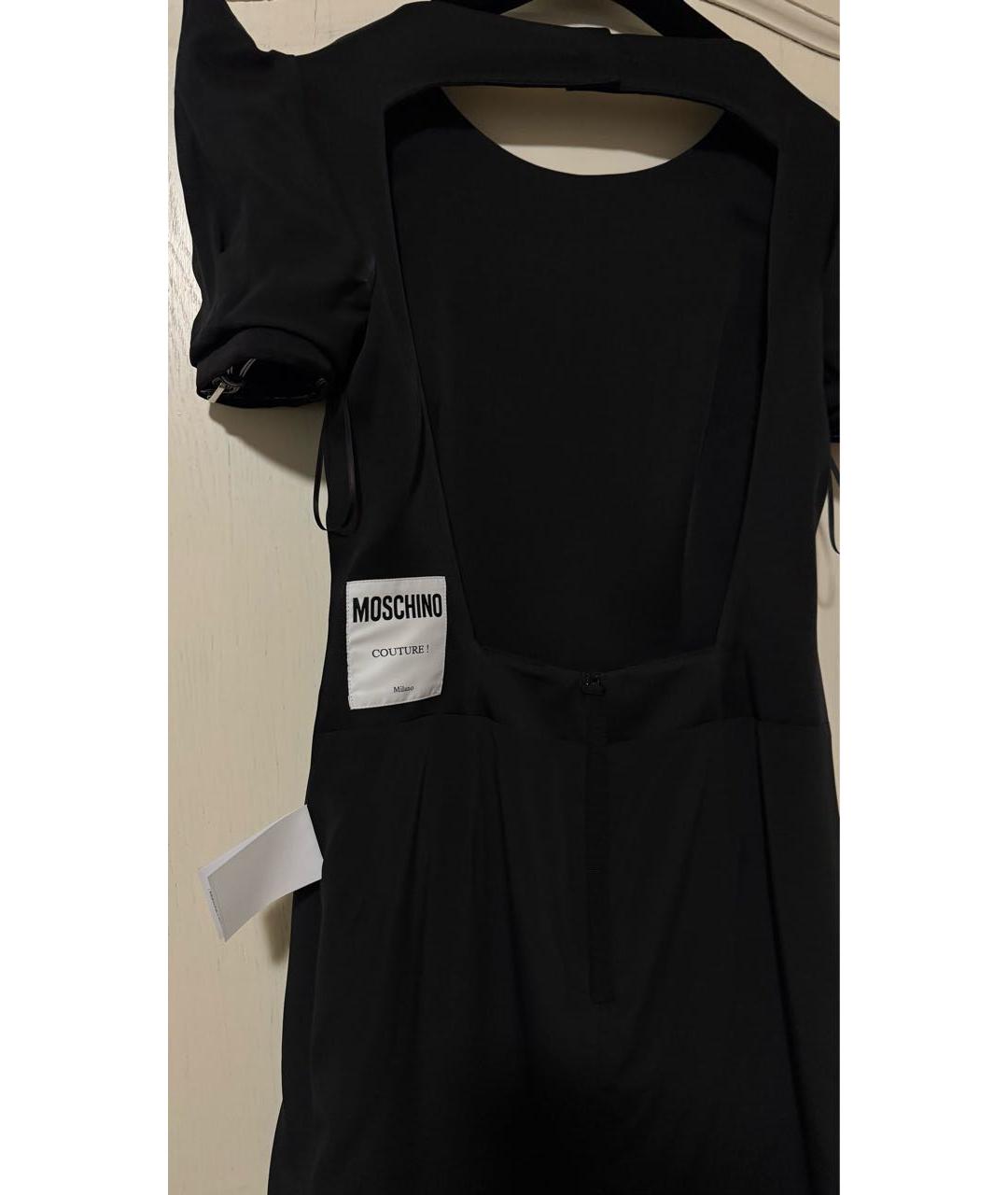 MOSCHINO Черное ацетатное вечернее платье, фото 3