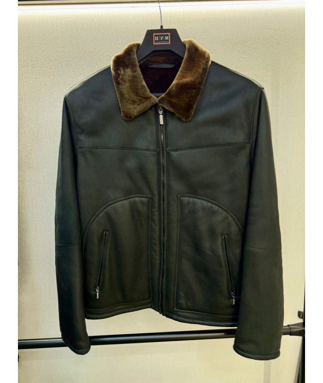 BRIONI Коричневая кожаная дубленка/шуба, фото 4