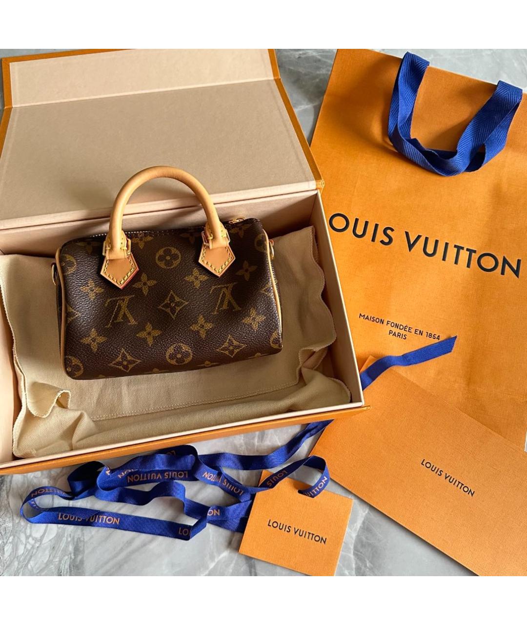 LOUIS VUITTON Коричневая кожаная сумка через плечо, фото 2