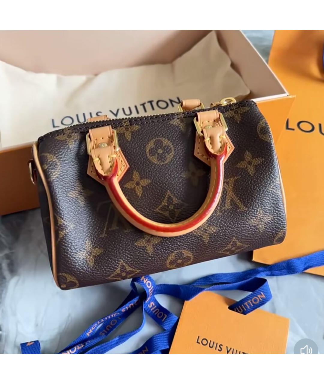 LOUIS VUITTON Коричневая кожаная сумка через плечо, фото 4