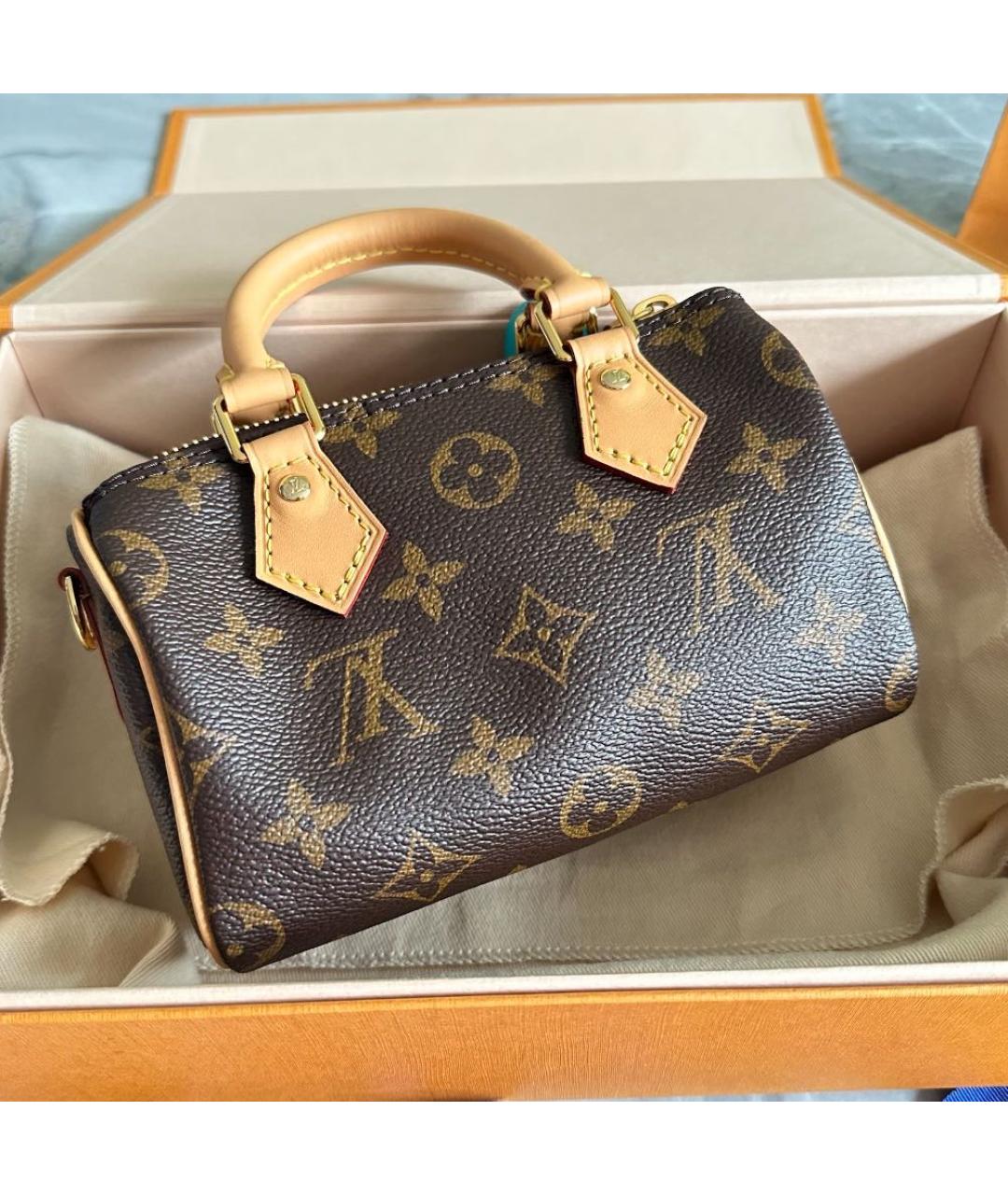 LOUIS VUITTON Коричневая кожаная сумка через плечо, фото 3