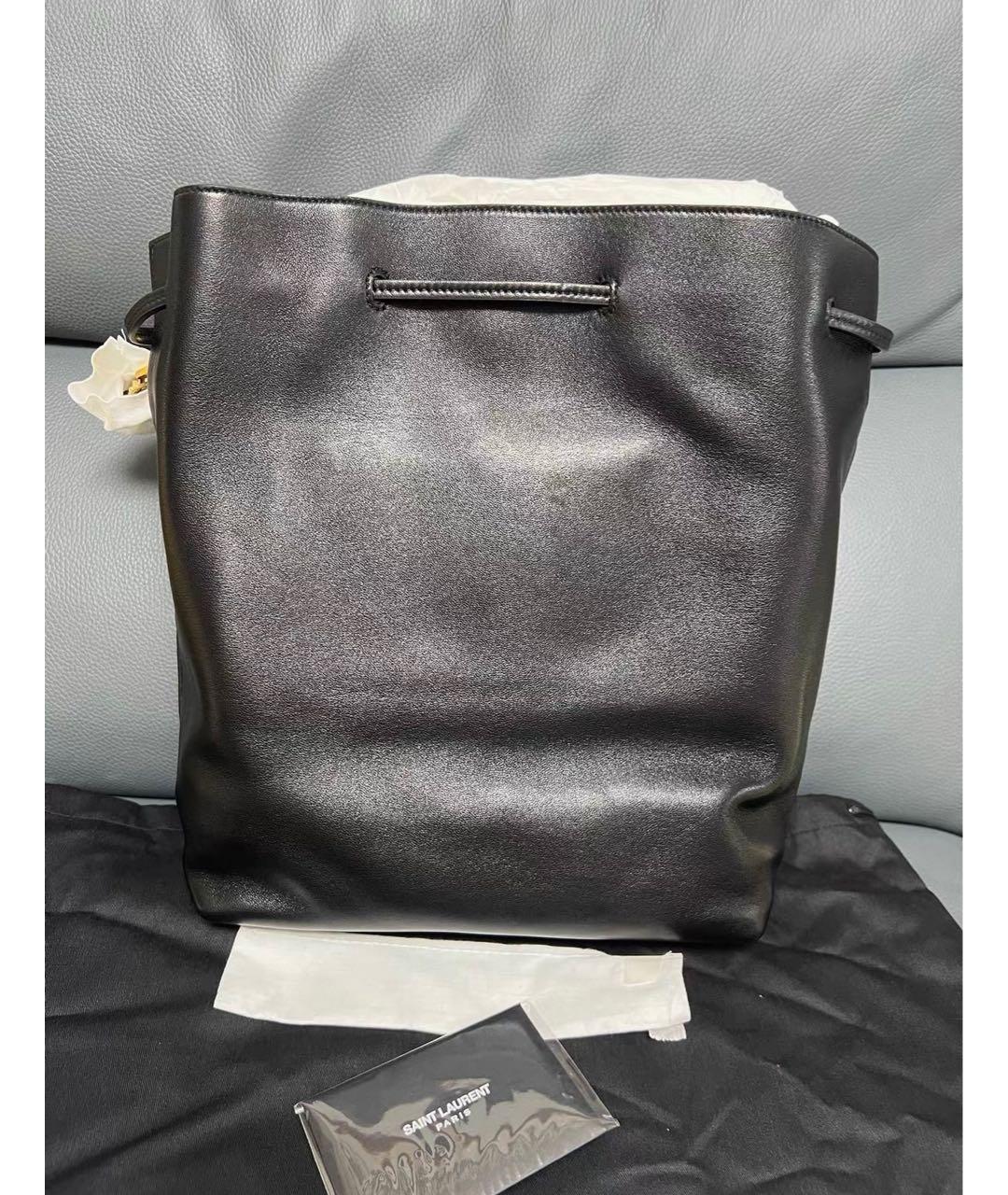 SAINT LAURENT Черная кожаная сумка через плечо, фото 3