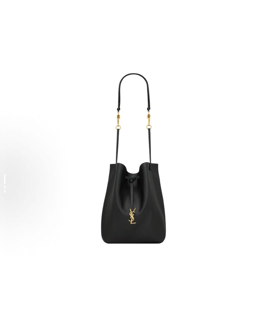SAINT LAURENT Черная кожаная сумка через плечо, фото 5