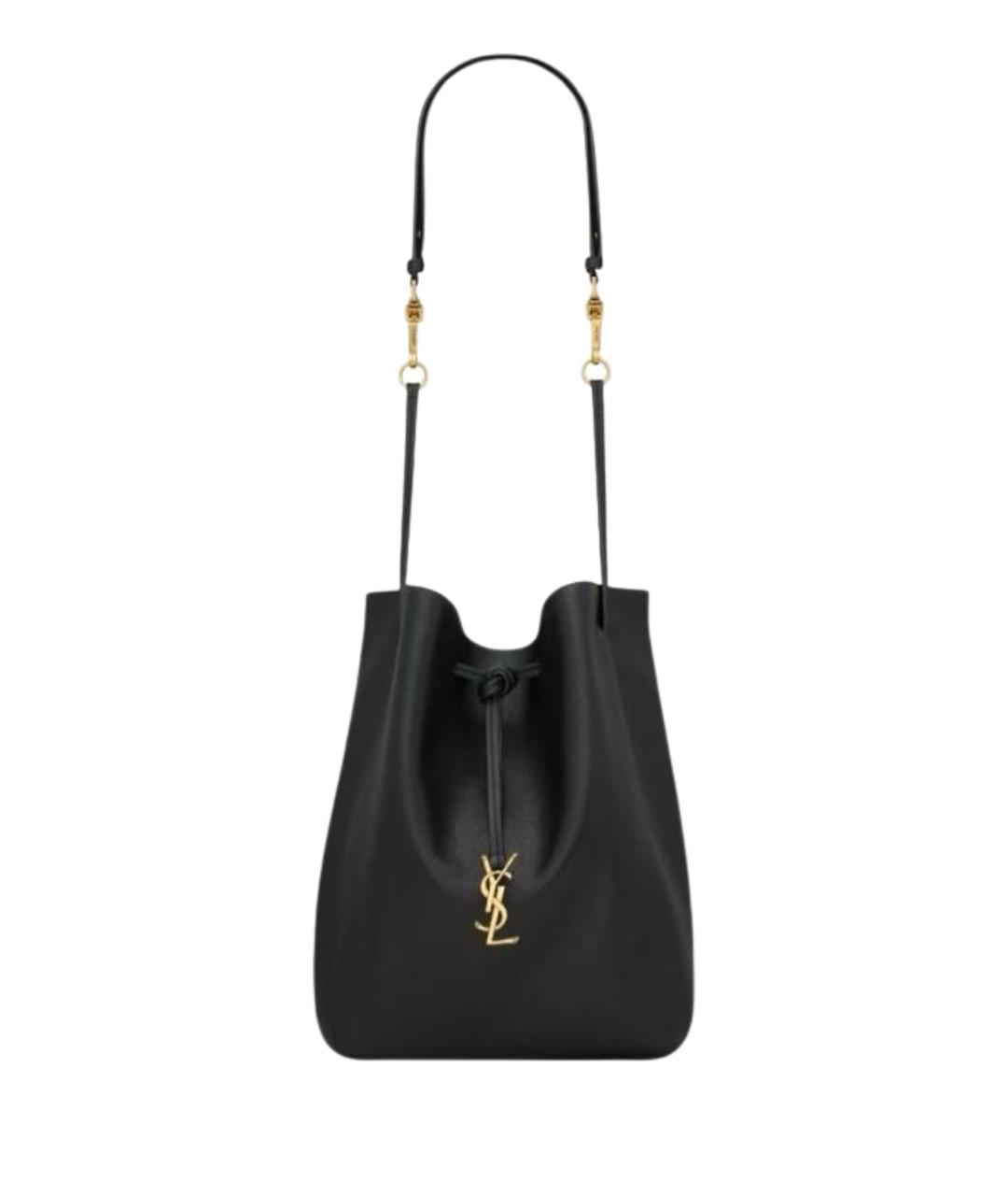SAINT LAURENT Черная кожаная сумка через плечо, фото 1